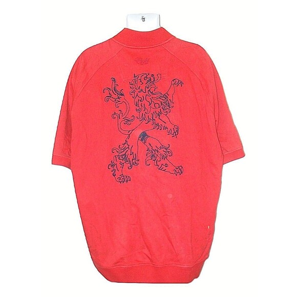 Eight 732 Jacket Mens Red Detailed Design Short Sleeve Full Zip Retro XL - Picture 9 of 12